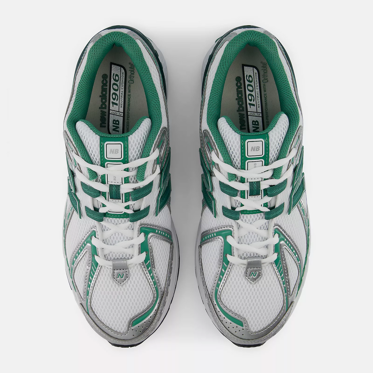 New Balance 1906R White with Nordic Green