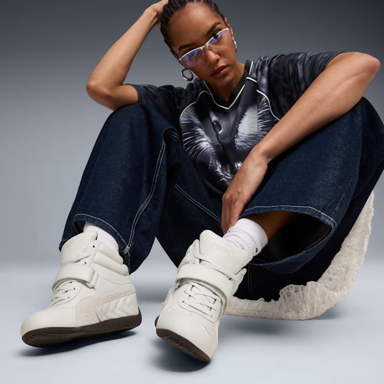 Puma Speedcat Wedge Sneakers Women Vapor Gray-PUMA White