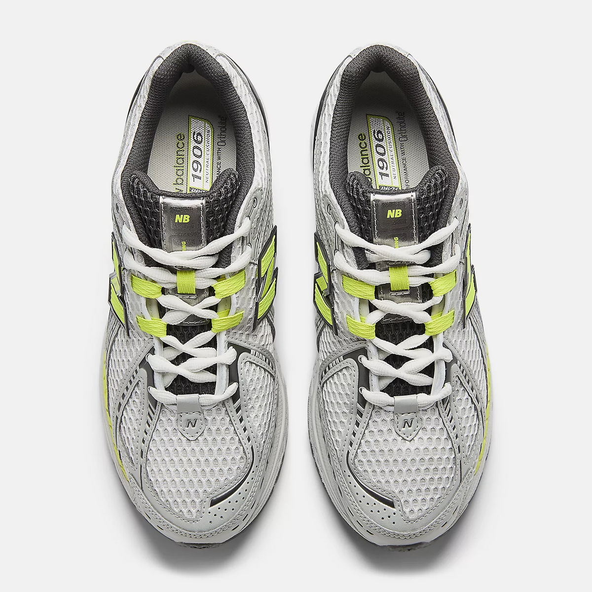 New Balance 1906R Light Silver Metallic with Alkaline Green