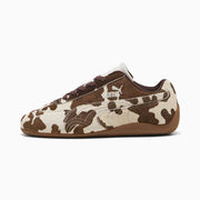 Puma Speedcat Cow Print Sneakers Women Chocolate Brown Gum