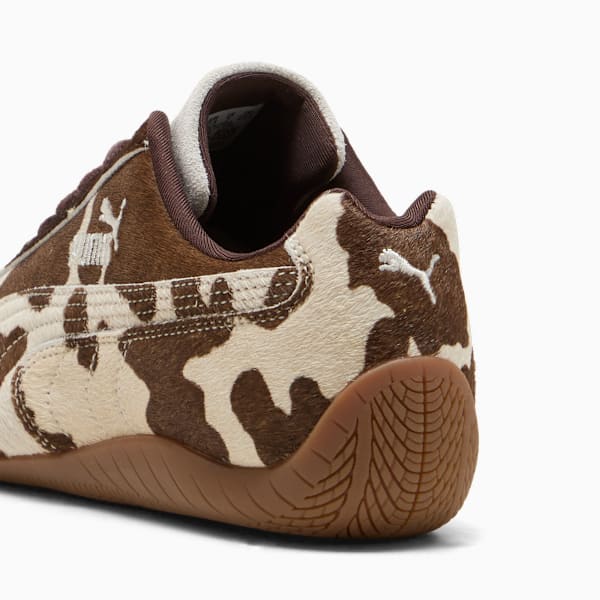 Puma Speedcat Cow Print Sneakers Women Chocolate Brown Gum