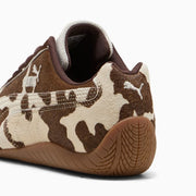 Puma Speedcat Cow Print Sneakers Women Chocolate Brown Gum
